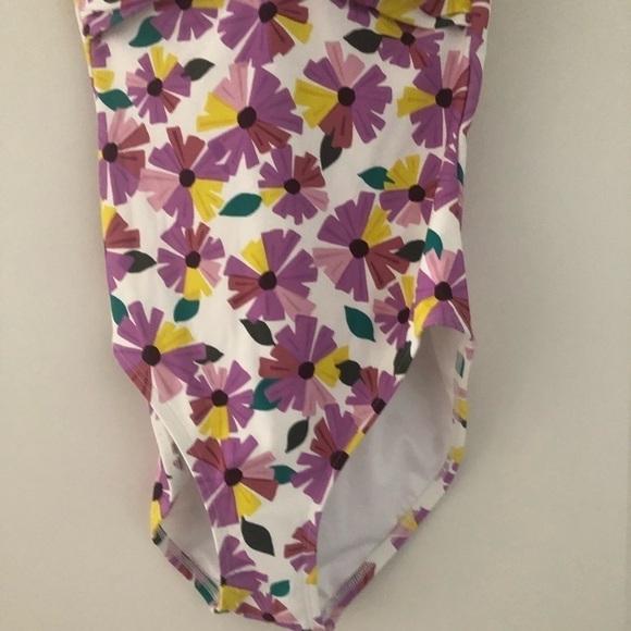 Kate Spade Wallflower Floral Print Draped Molded Cup One Piece Swimsuit - Picture 8 of 10